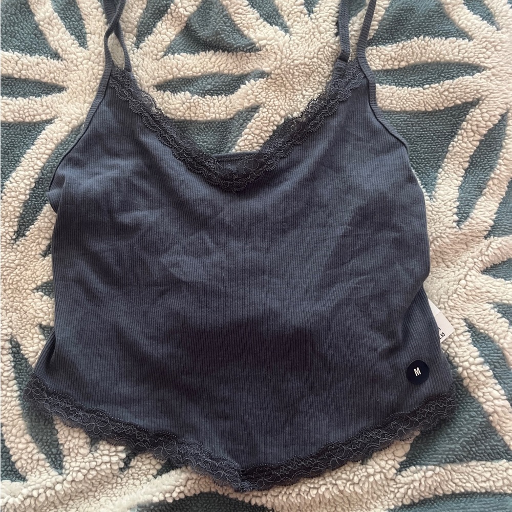 new with tags Hollister | navy blue lace cropped tank top